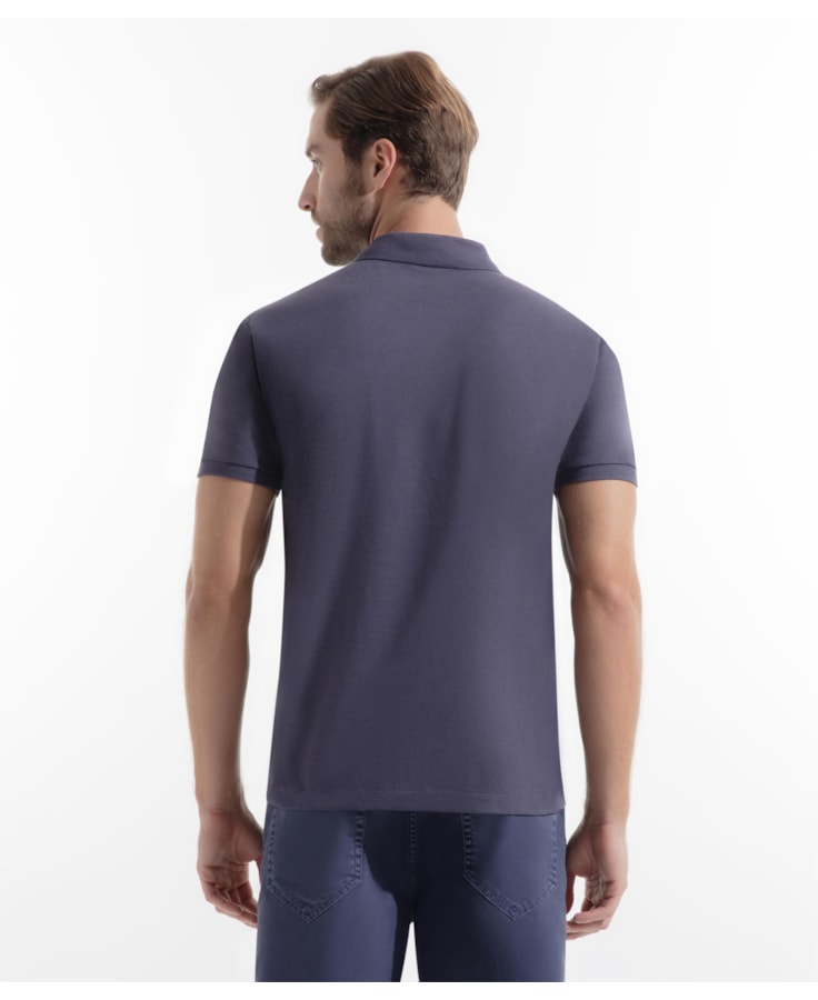 Polo Piquet Mescla Básica Old Purple Mescla