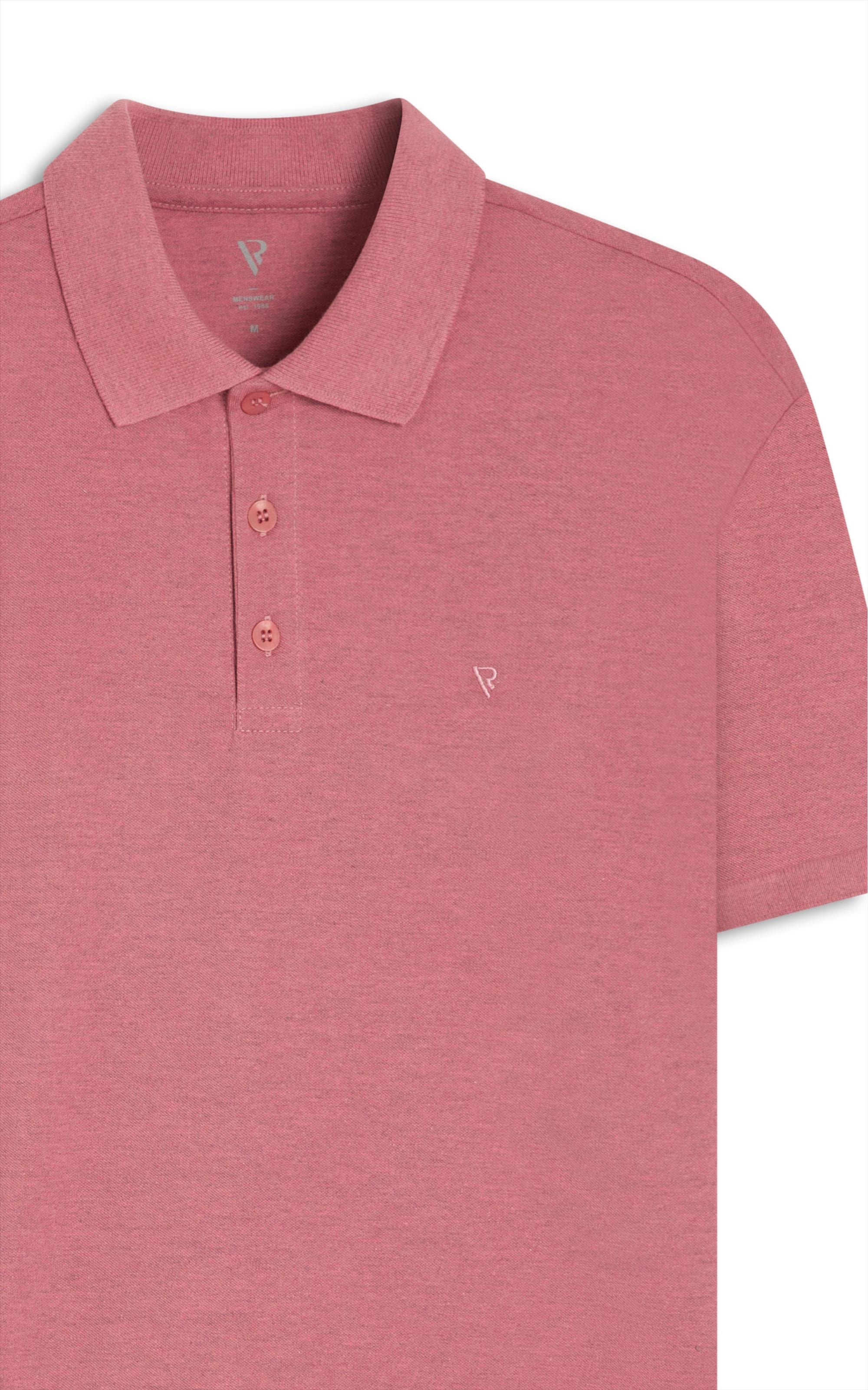 Polo Piquet Mescla Básica Rosa Mescla