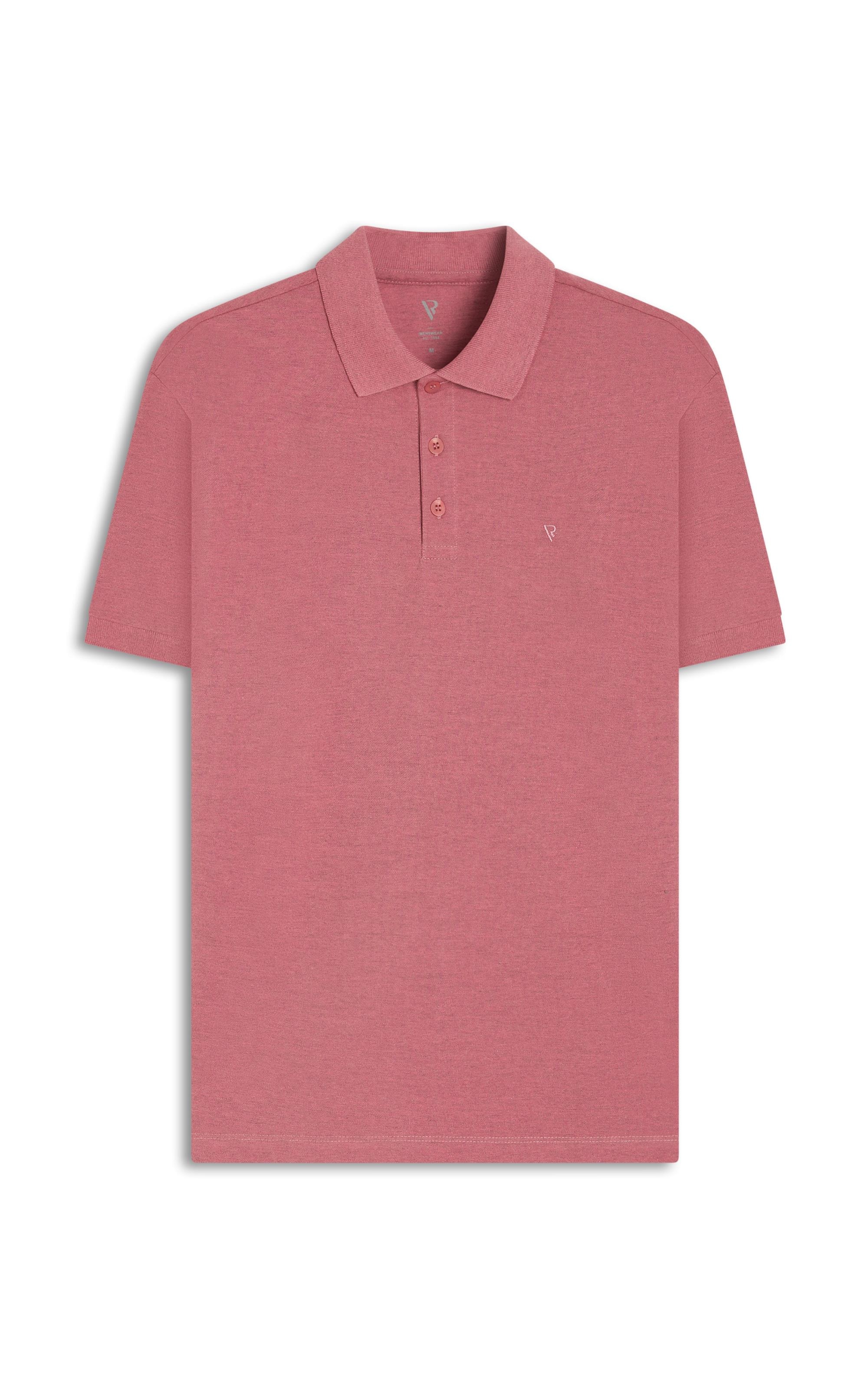 Polo Piquet Mescla Básica Rosa Mescla