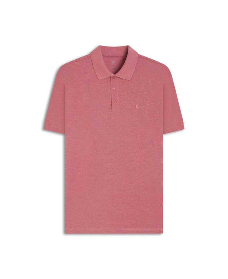 Polo Piquet Mescla Básica Rosa Mescla