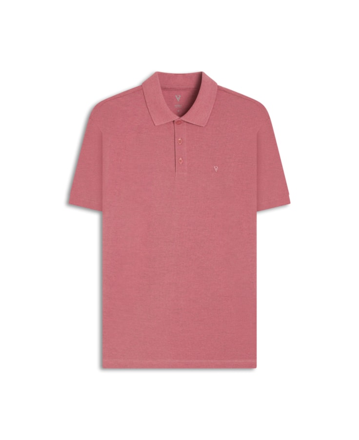 Polo Piquet Mescla Básica Rosa Mescla