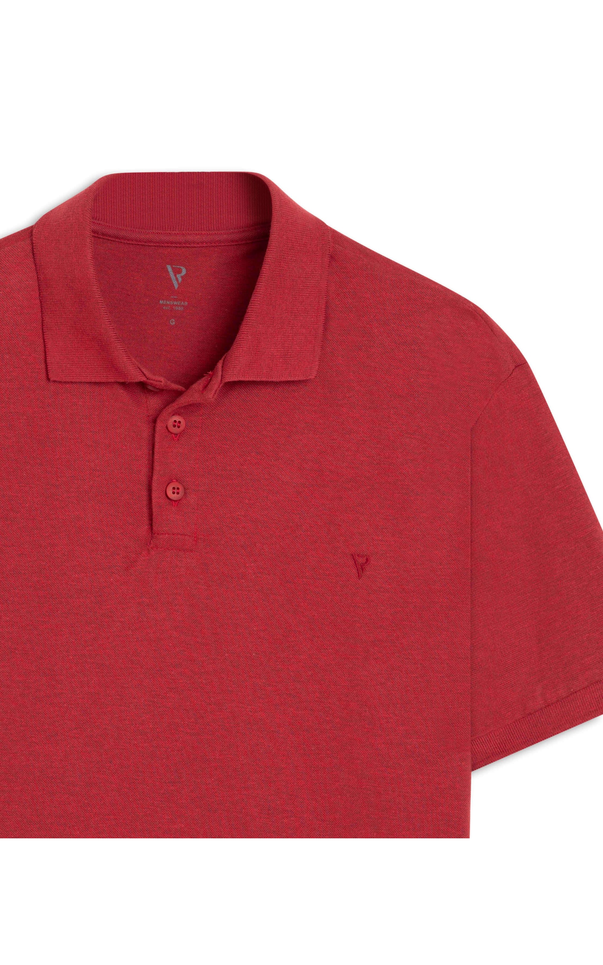 Polo Piquet Mescla Básica Vermelho Mescla