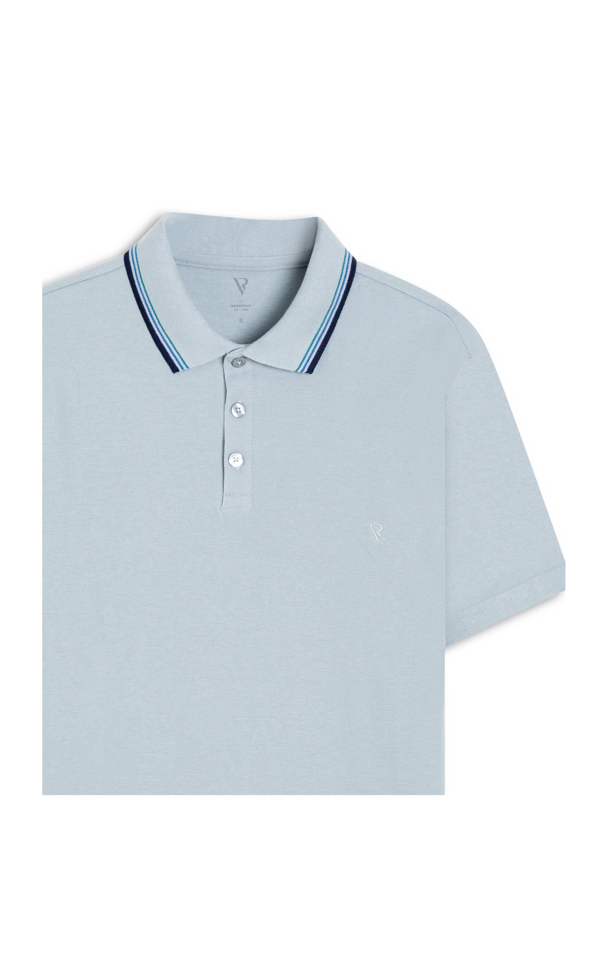 Polo Piquet Simple Friezes Azul Seco