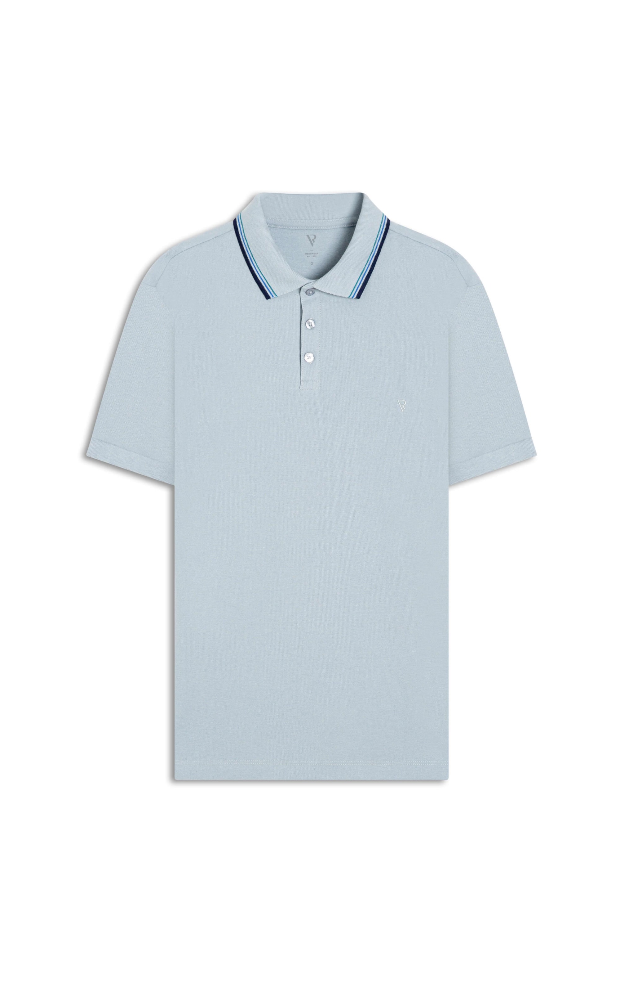 Polo Piquet Simple Friezes Azul Seco