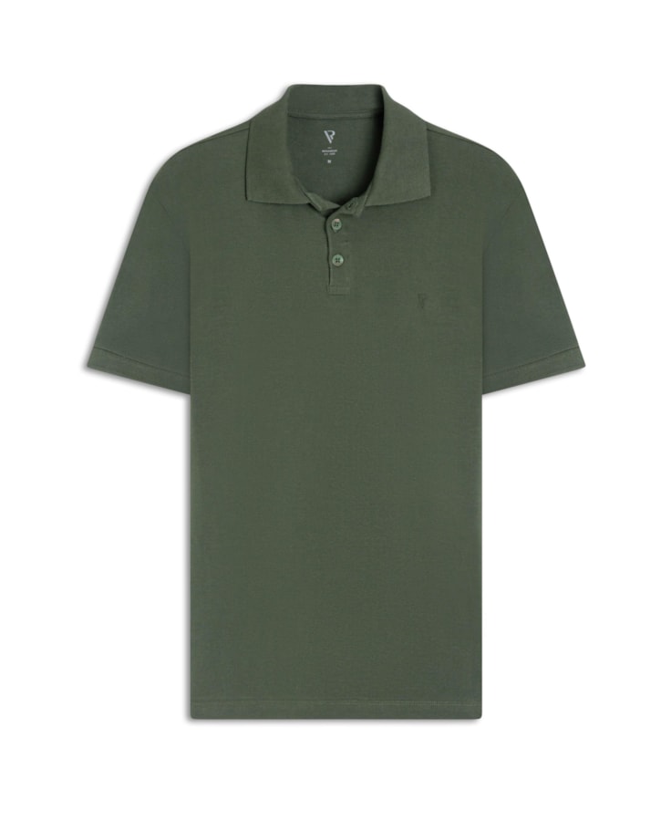 Polo Slim Básica Verde Militar