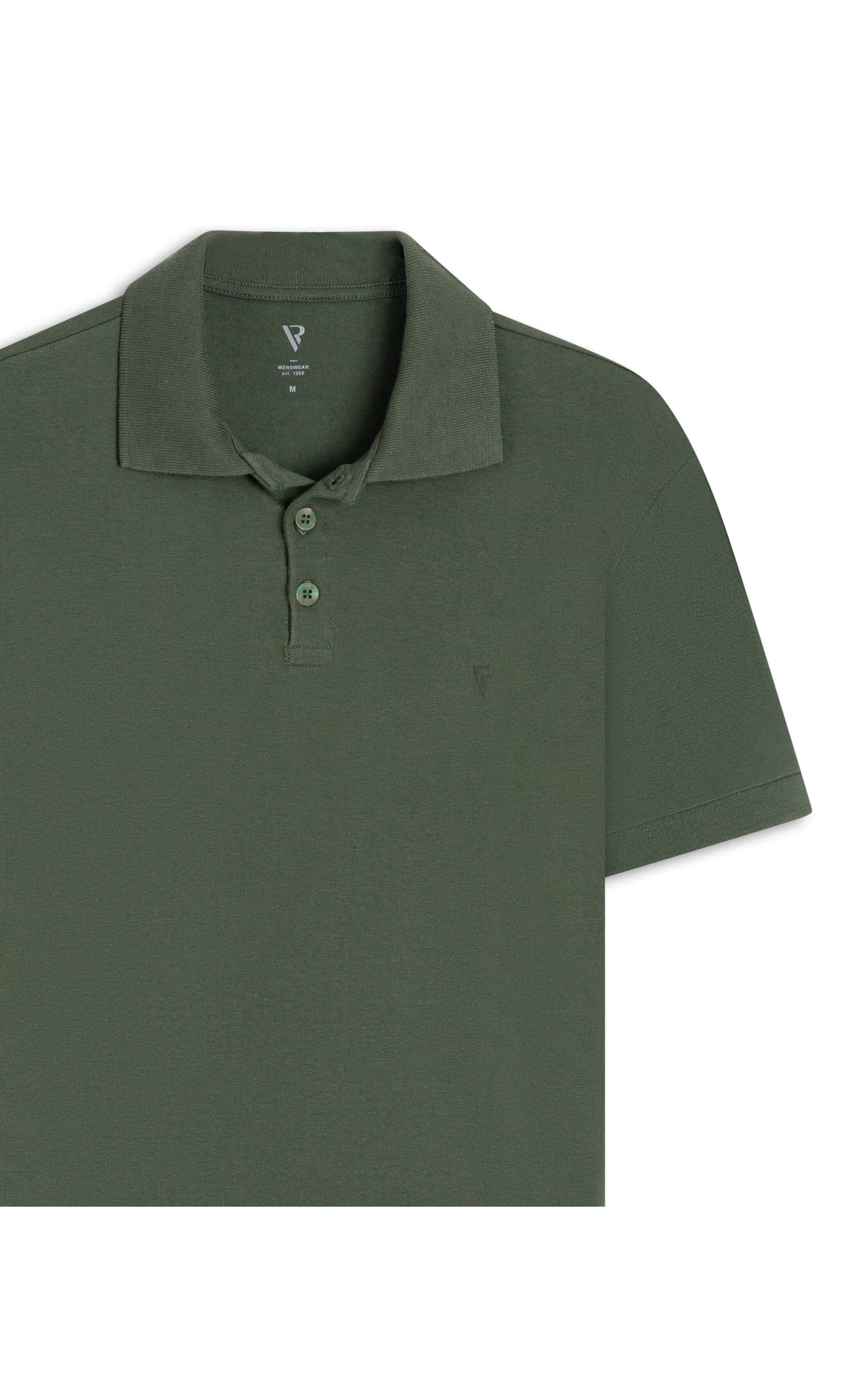 Polo Slim Básica Verde Militar