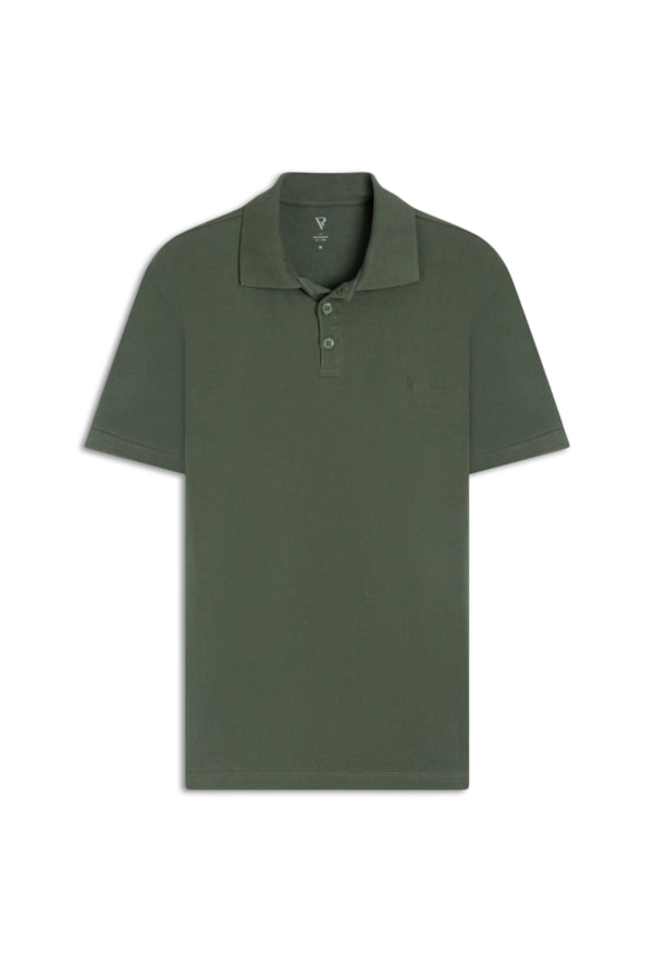 Polo Slim Básica Verde Militar