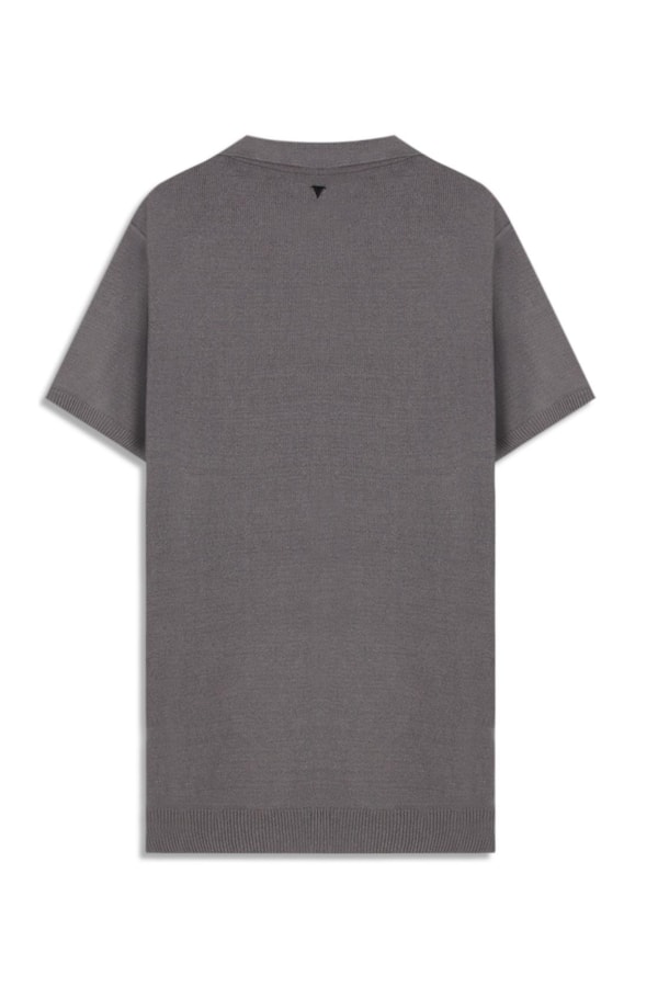 Polo Tricot Modal Cinza Claro