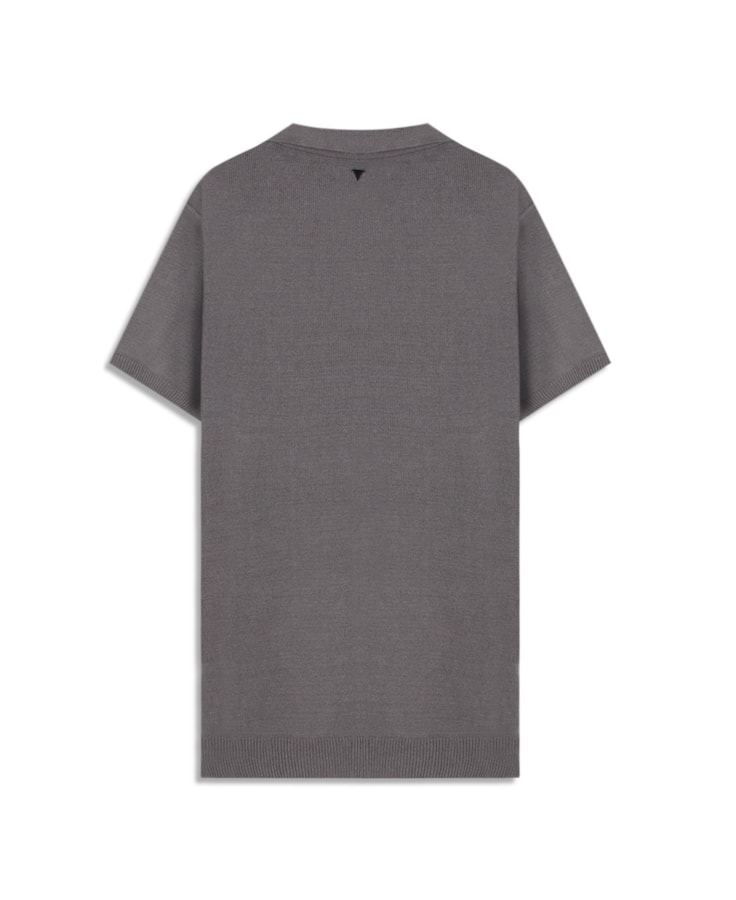 Polo Tricot Modal Cinza Claro