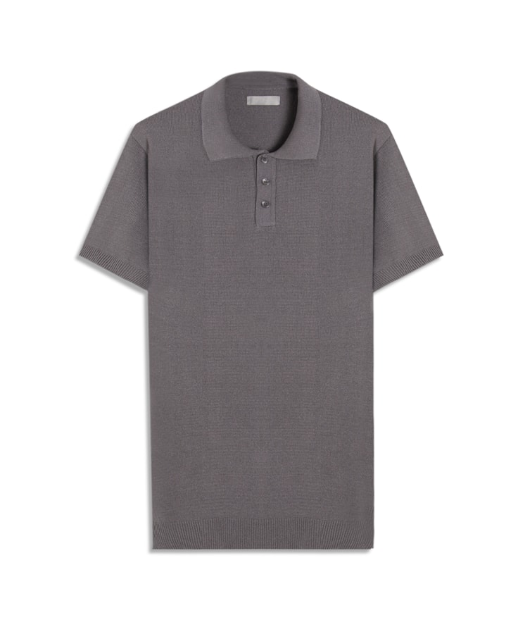 Polo Tricot Modal Cinza Claro