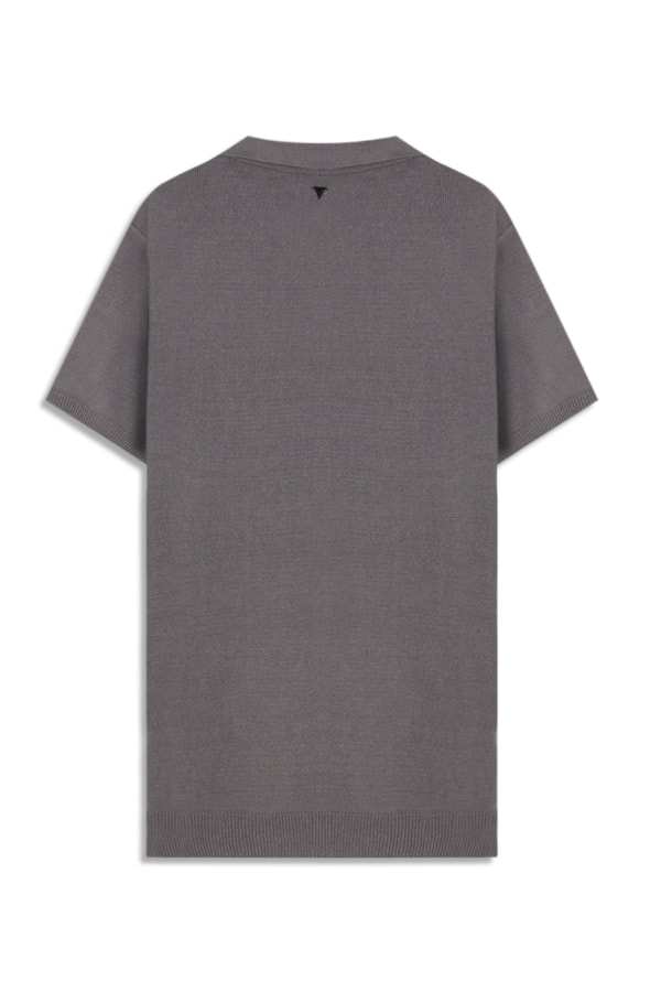 Polo Tricot Modal Cinza Claro
