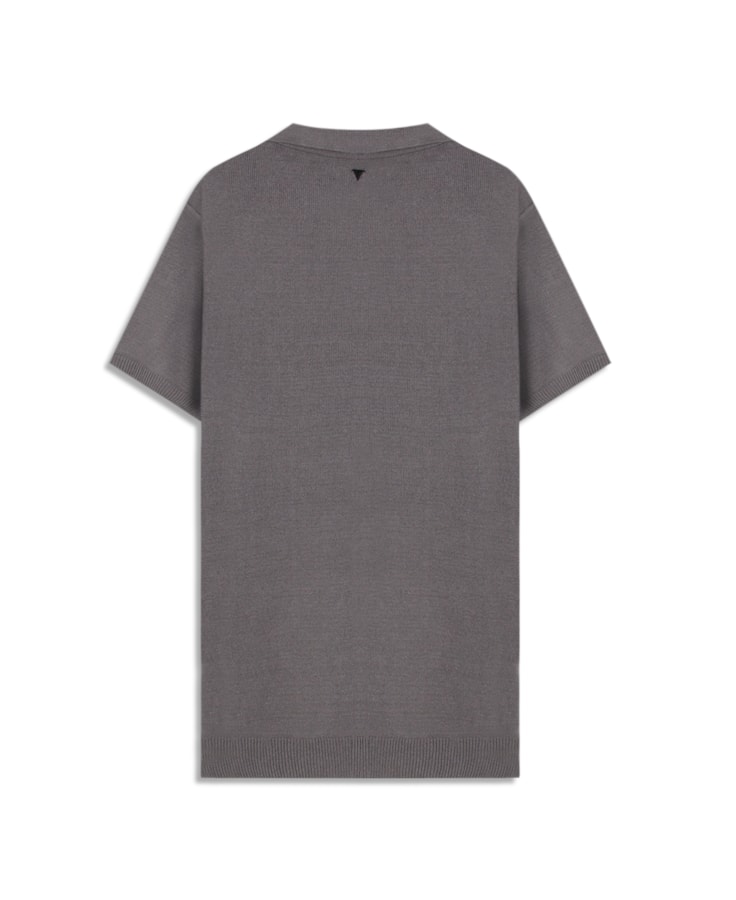 Polo Tricot Modal Cinza Claro
