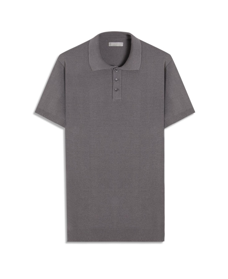 Polo Tricot Modal Cinza Claro