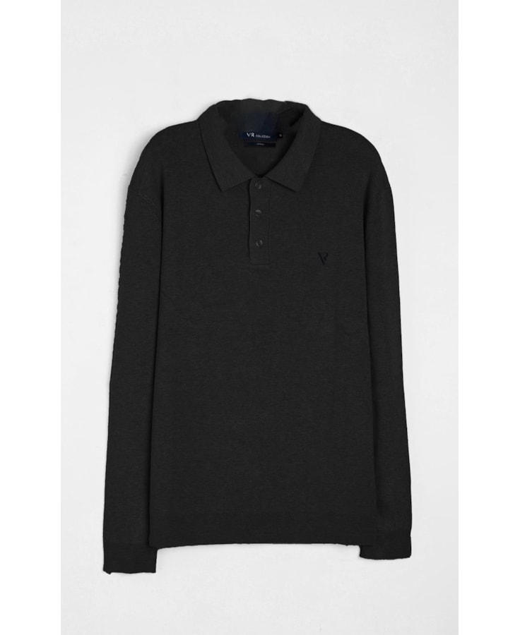 Polo Tricot Visc Preto
