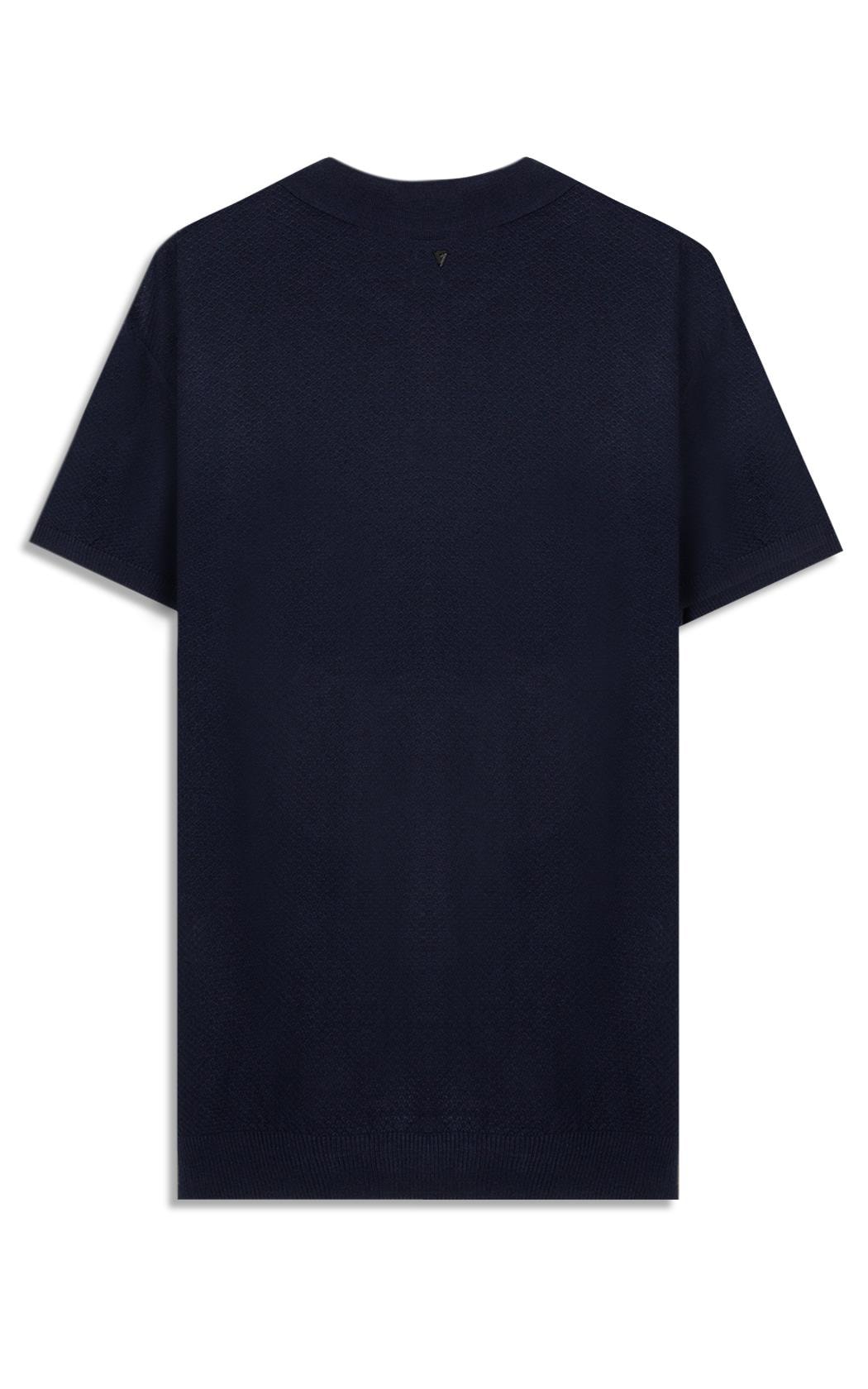 Polo Tricot Zipper Sweart Marinho