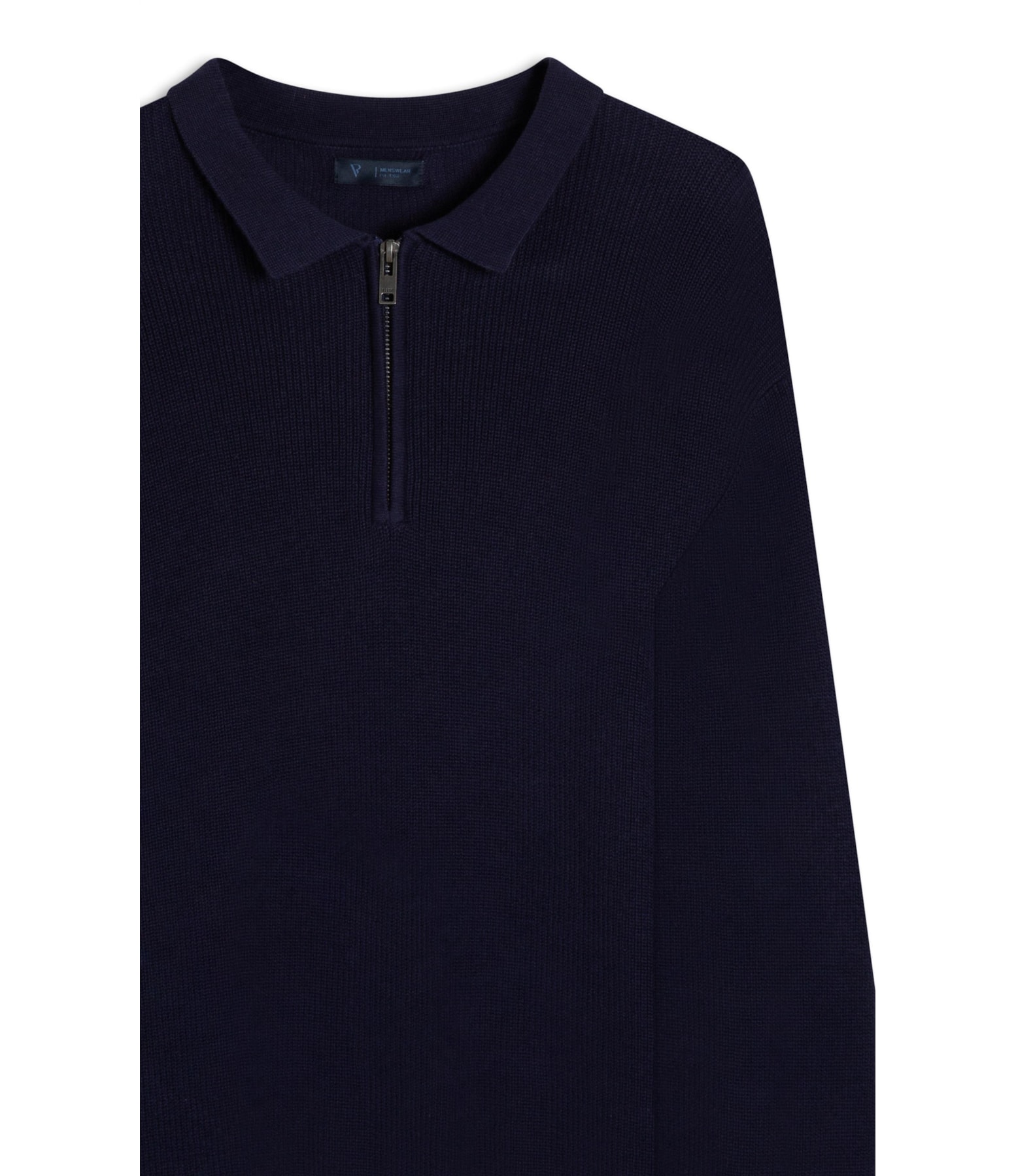 Polo Tricot Zipper Sweart Marinho
