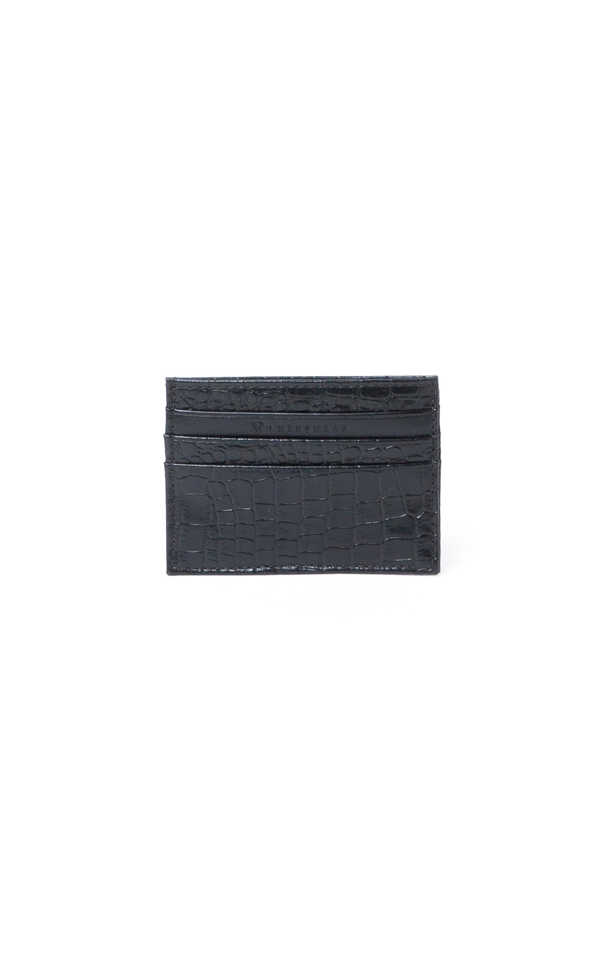Porta Cartoes Croco Preto