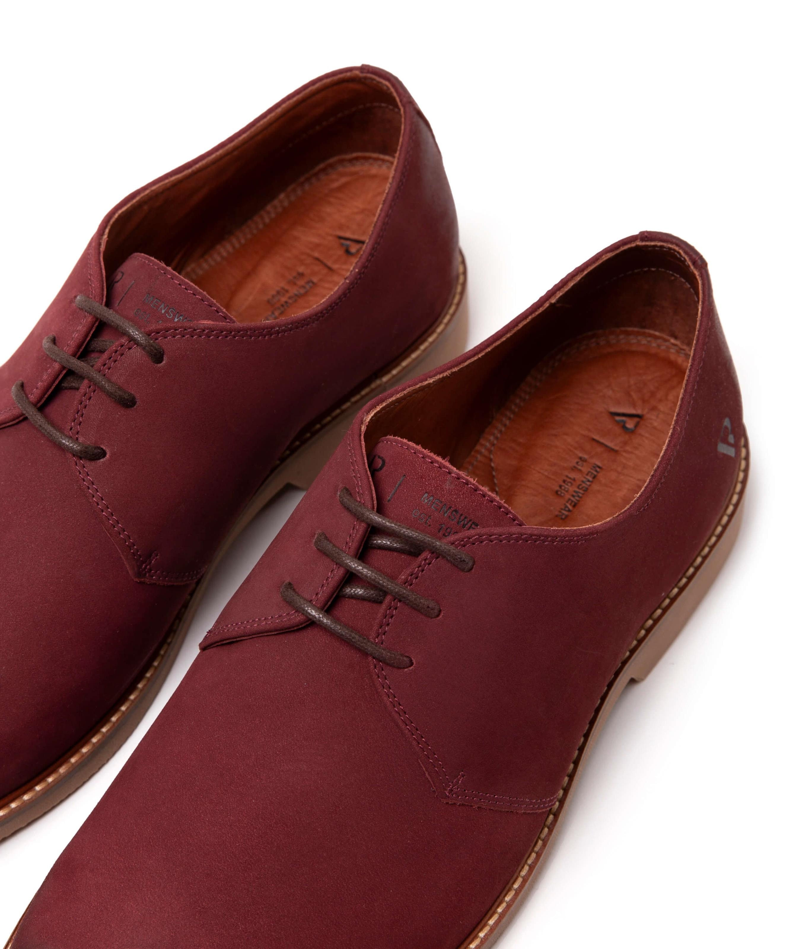 Sapato Derby Nobuck Vr Bordeaux