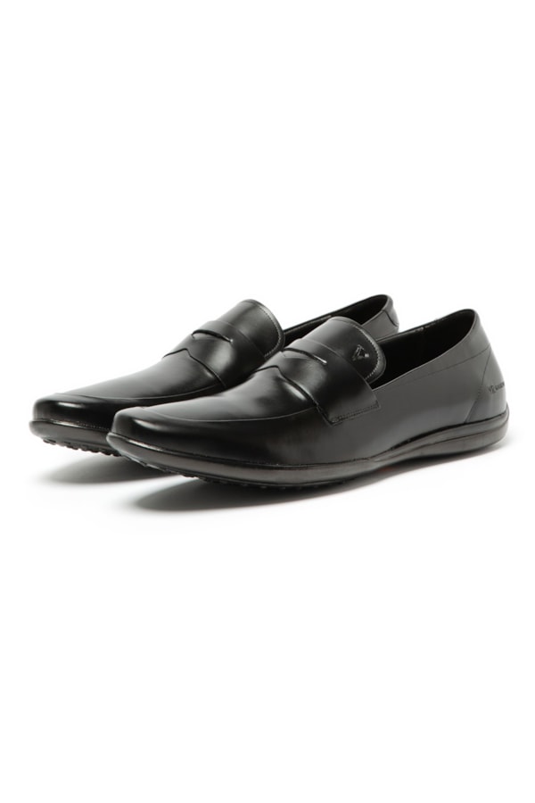 Sapato Mocassim Couro Sola em Gel Preto