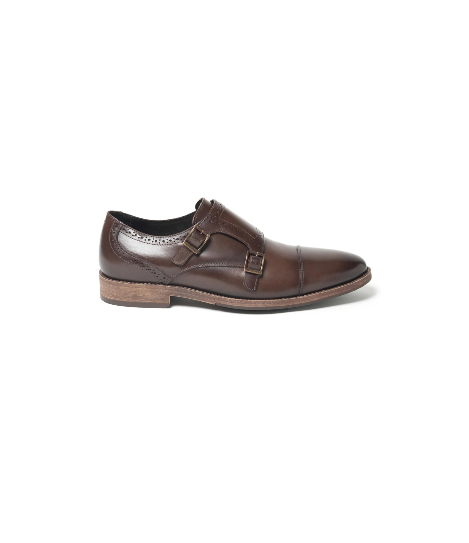 Sapato Monk Strap Dark Brown