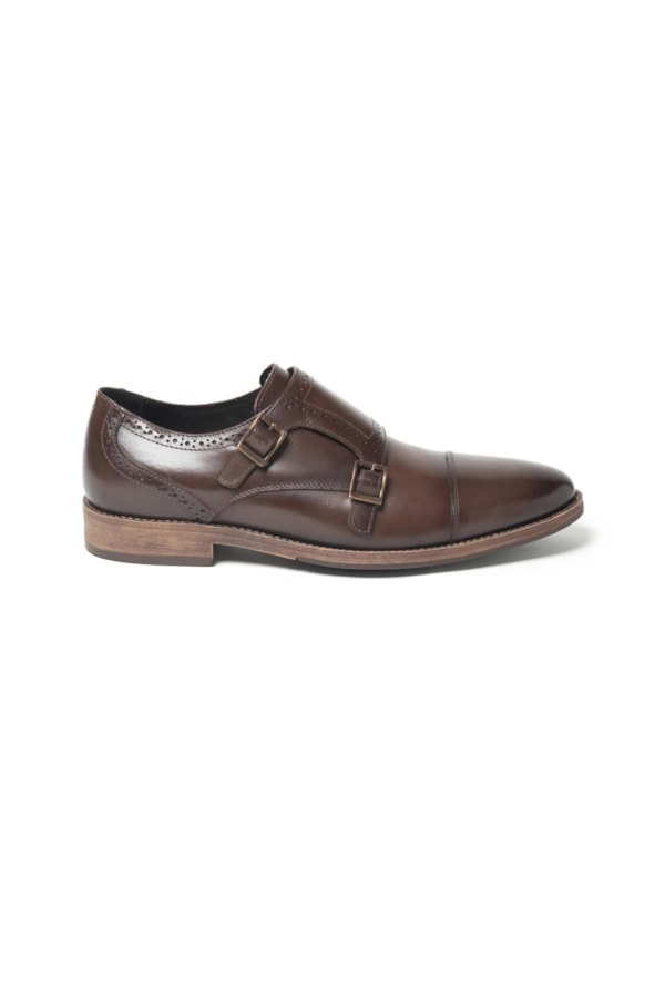 Sapato Monk Strap Dark Brown