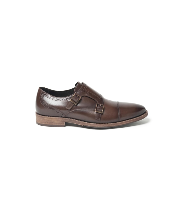 Sapato Monk Strap Dark Brown