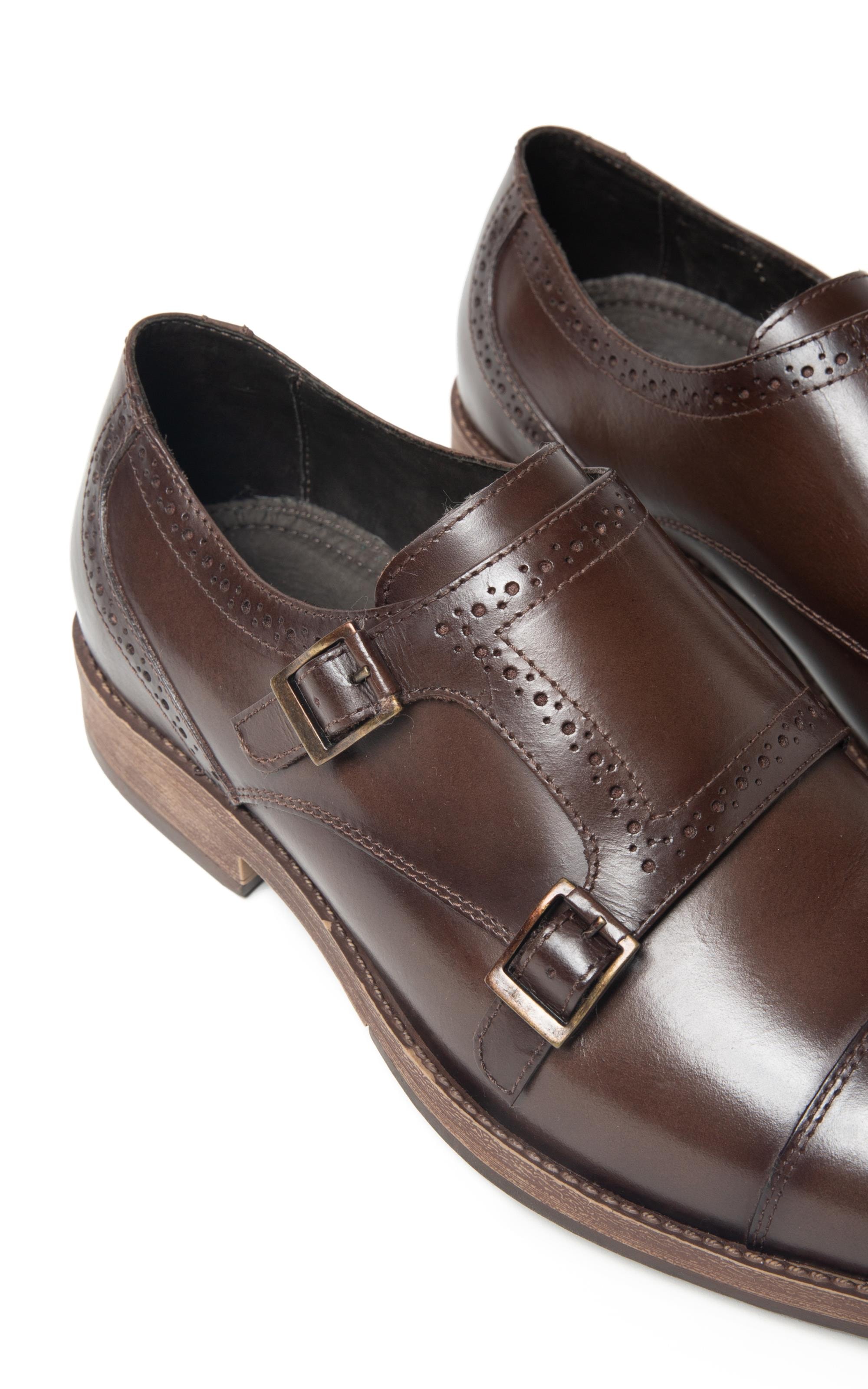 Sapato Monk Strap Dark Brown