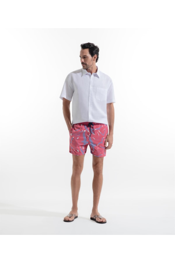 Short Praia Amni Peletizado Est Gaivota Pink