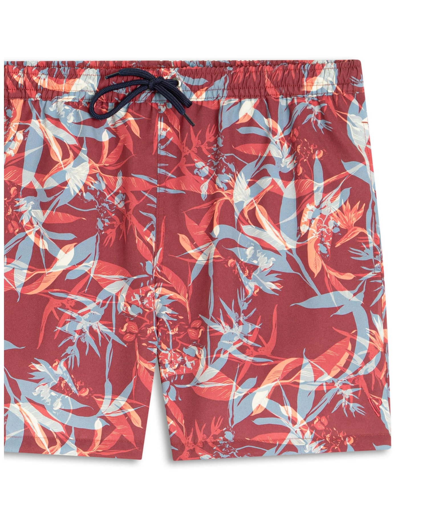 Short Praia Folhagem Vermelho