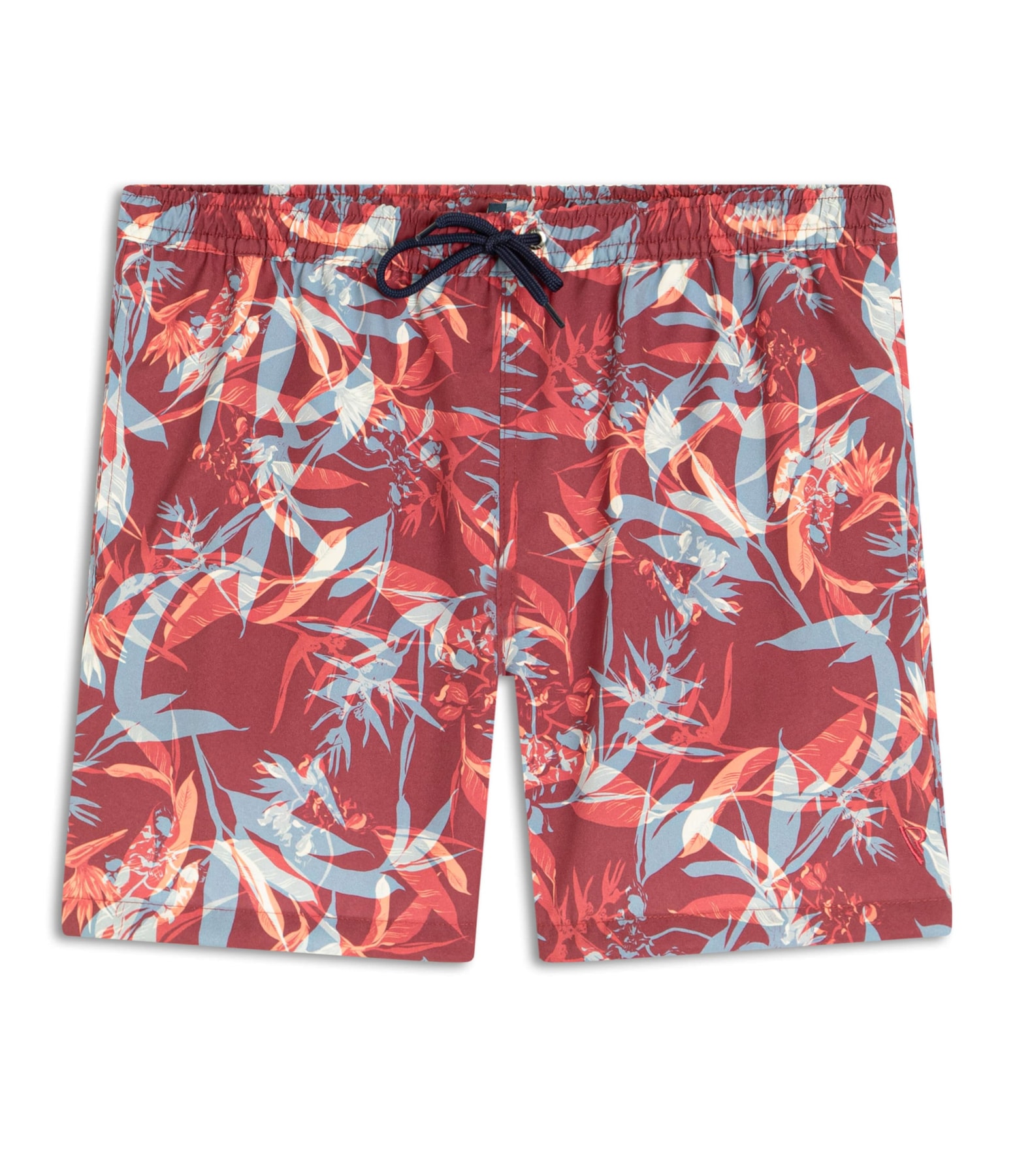 Short Praia Folhagem Vermelho