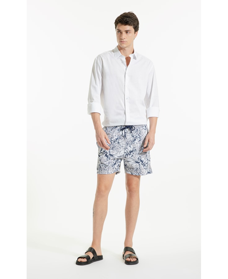 Short Praia White Folhagem Off White