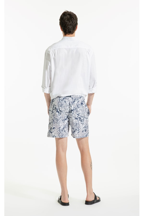 Short Praia White Folhagem Off White
