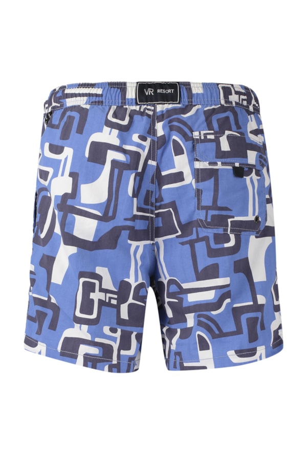 Shorts Praia Estampado Azul Escuro