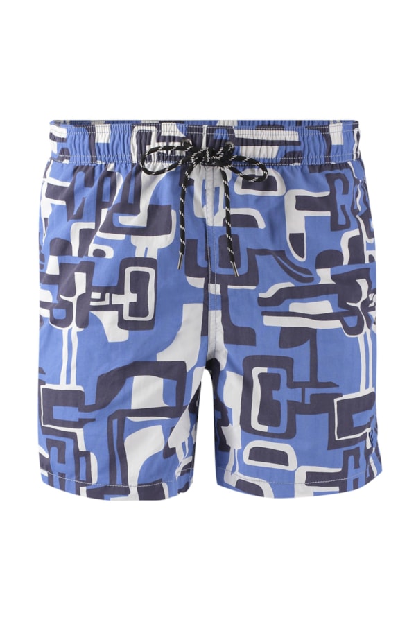Shorts Praia Estampado Azul Escuro
