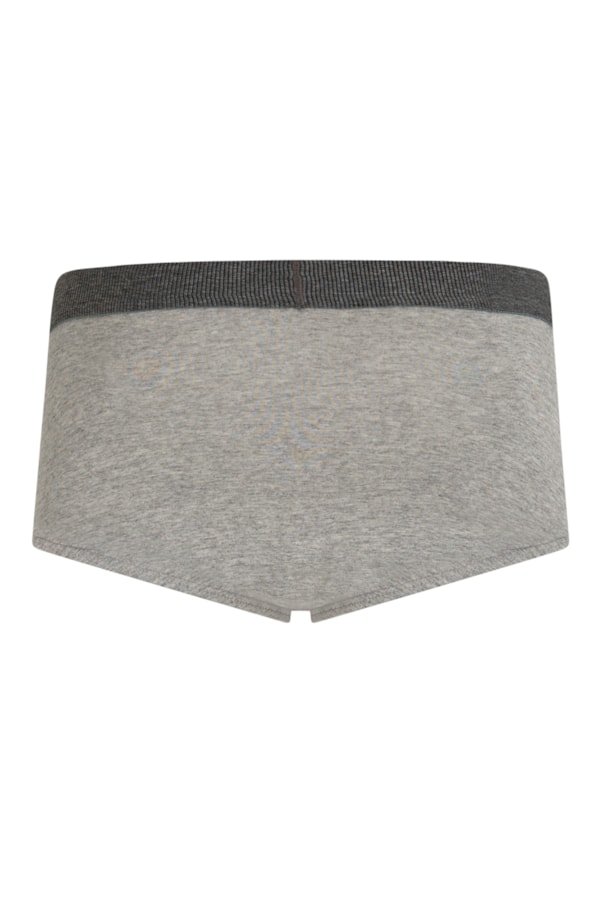 Slip Elastico Canelado Etiqueta Frontal Cinza Mescla