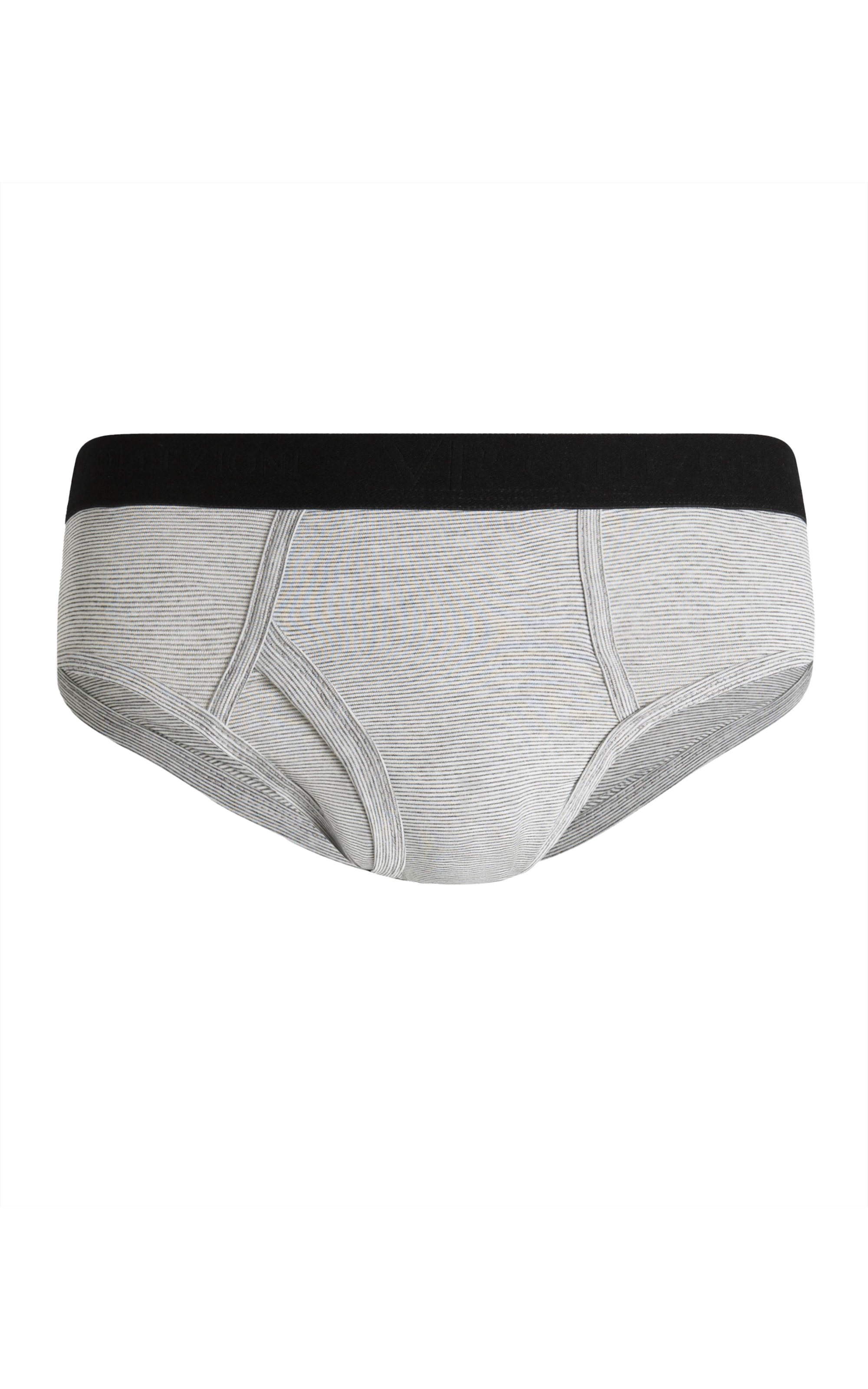 Slip Mescla Listra Com Abertura Cinza Mescla