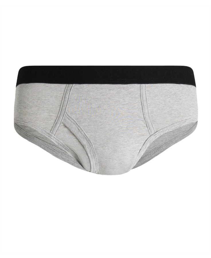 Slip Mescla Listra Com Abertura Cinza Mescla