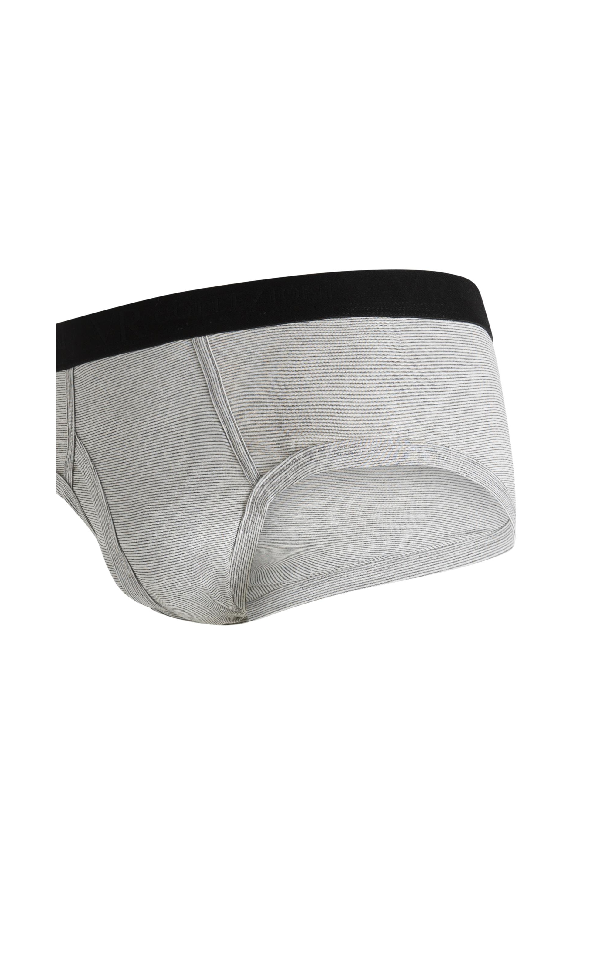 Slip Mescla Listra Com Abertura Cinza Mescla