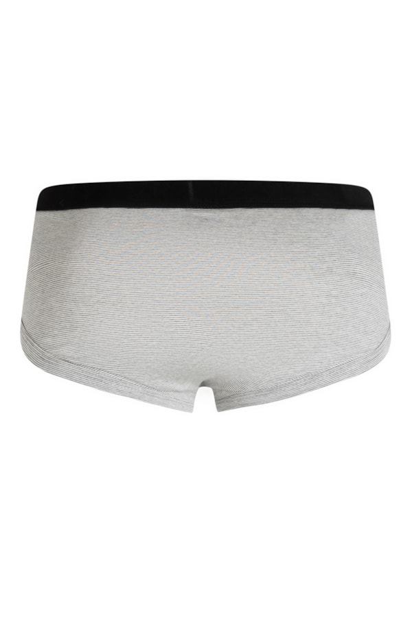 Slip Mescla Listra Com Abertura Cinza Mescla