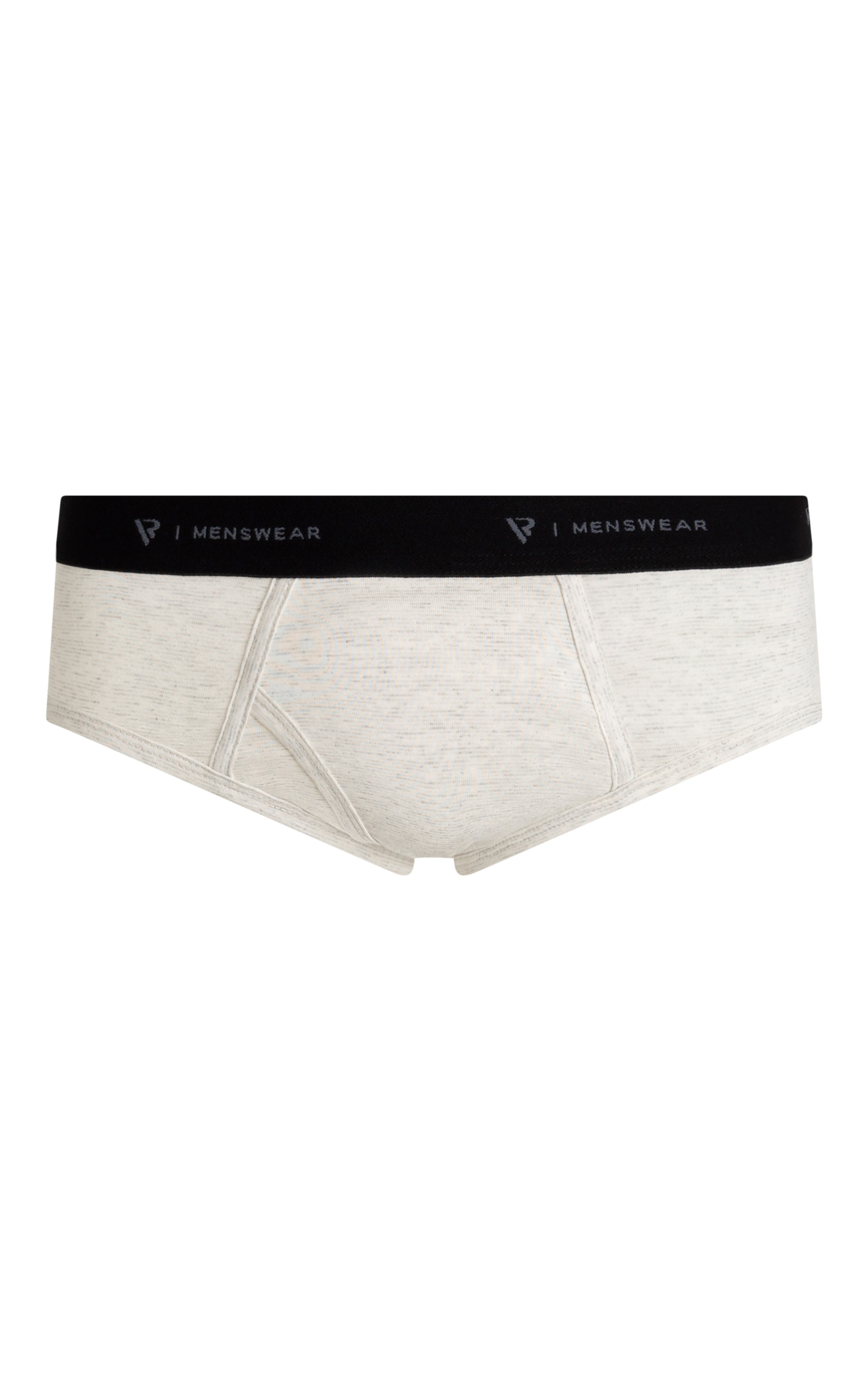 Slip Mescla Melange Com Abertura Cinza Mescla