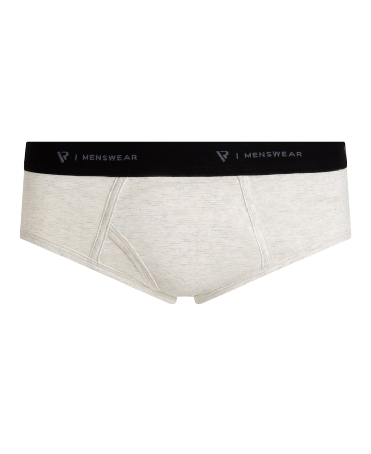 Slip Mescla Melange Com Abertura Cinza Mescla