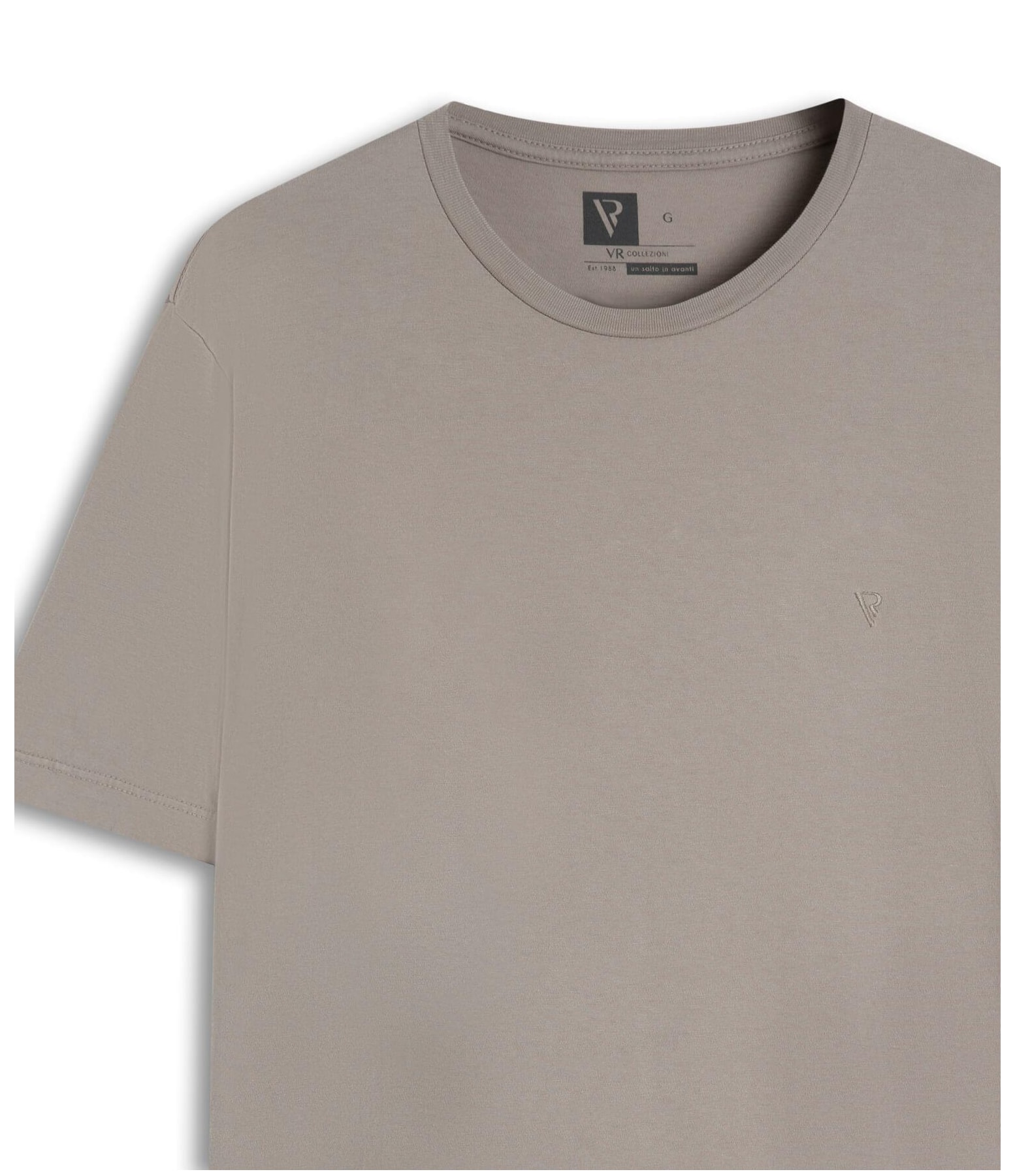 T-Shirt Básica Decote Redondo Areia