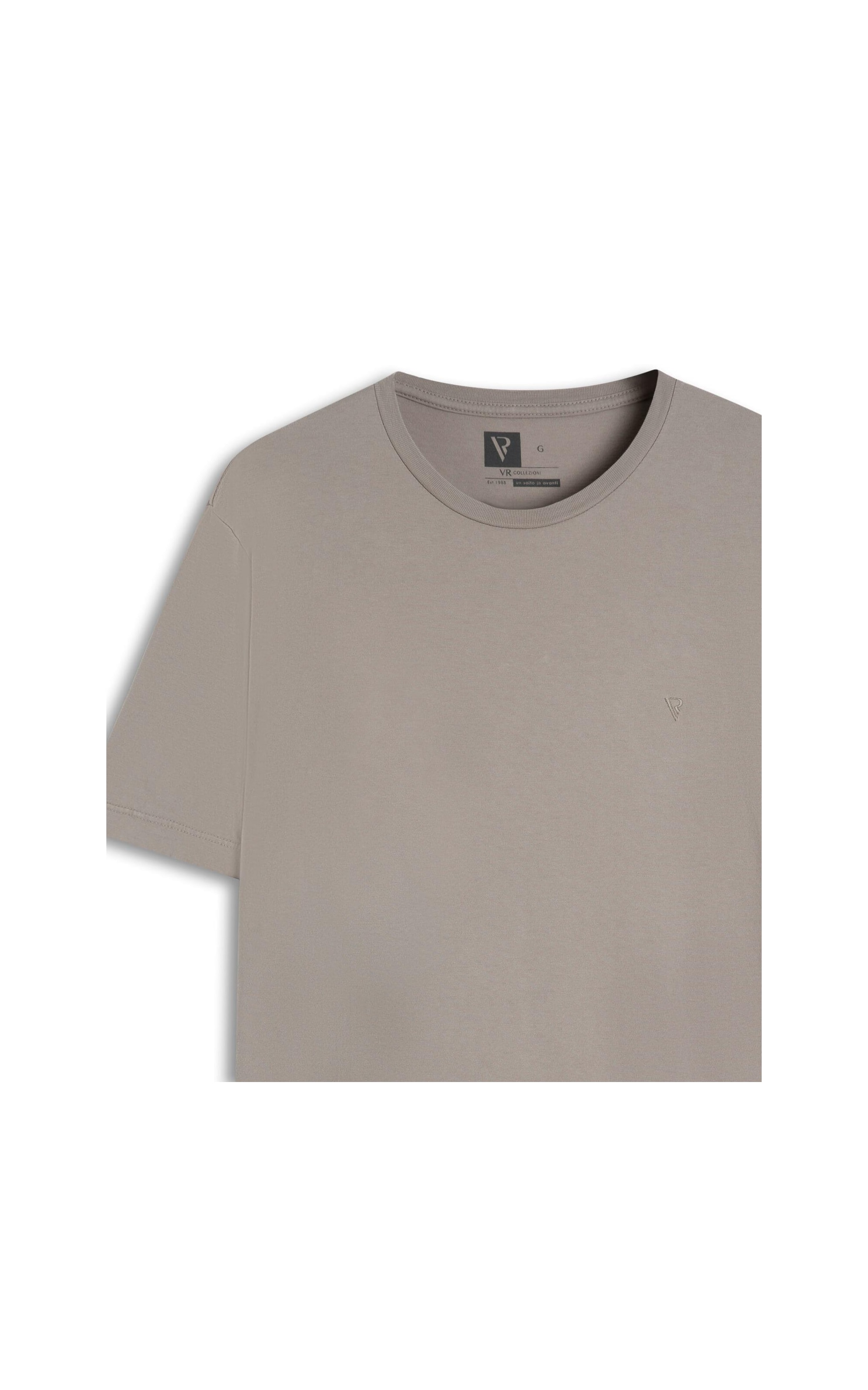 T-Shirt Básica Decote Redondo Areia