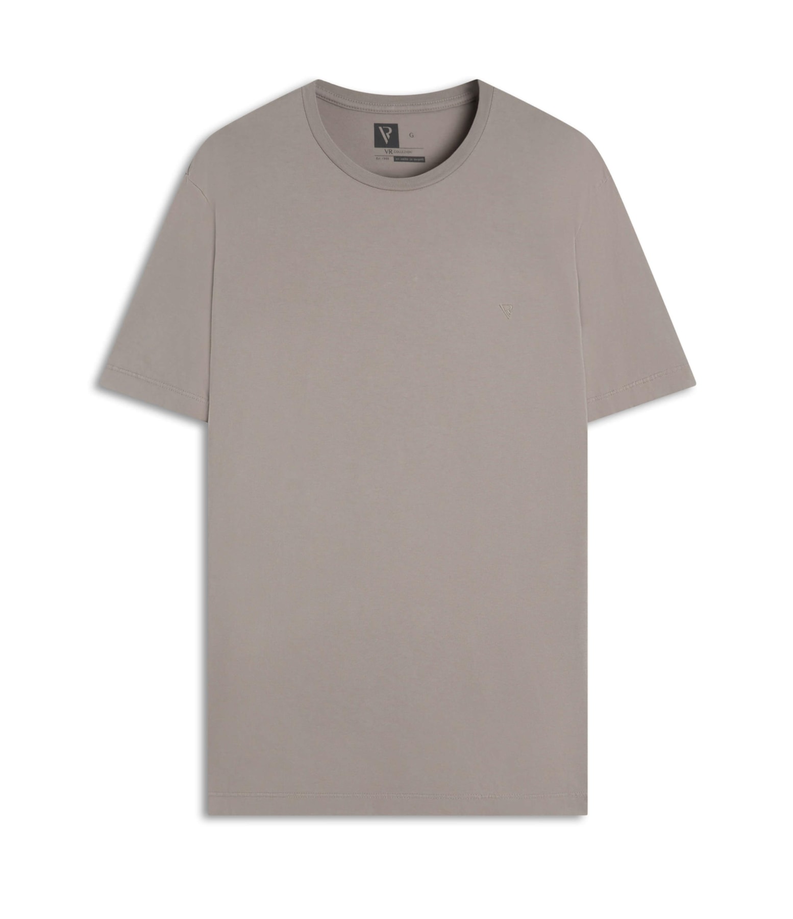 T-Shirt Básica Decote Redondo Areia