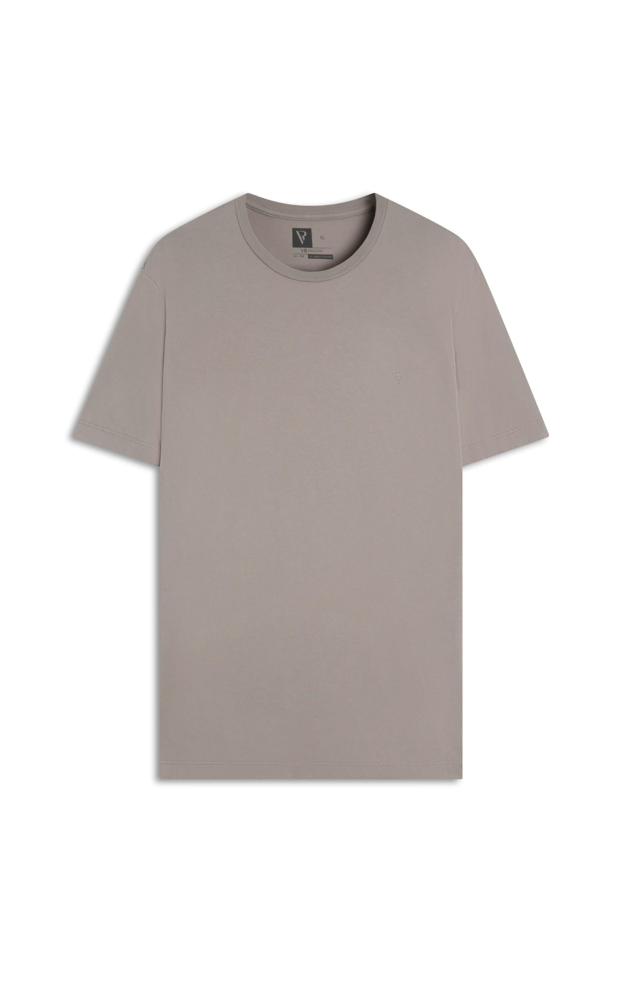 T-Shirt Básica Decote Redondo Areia