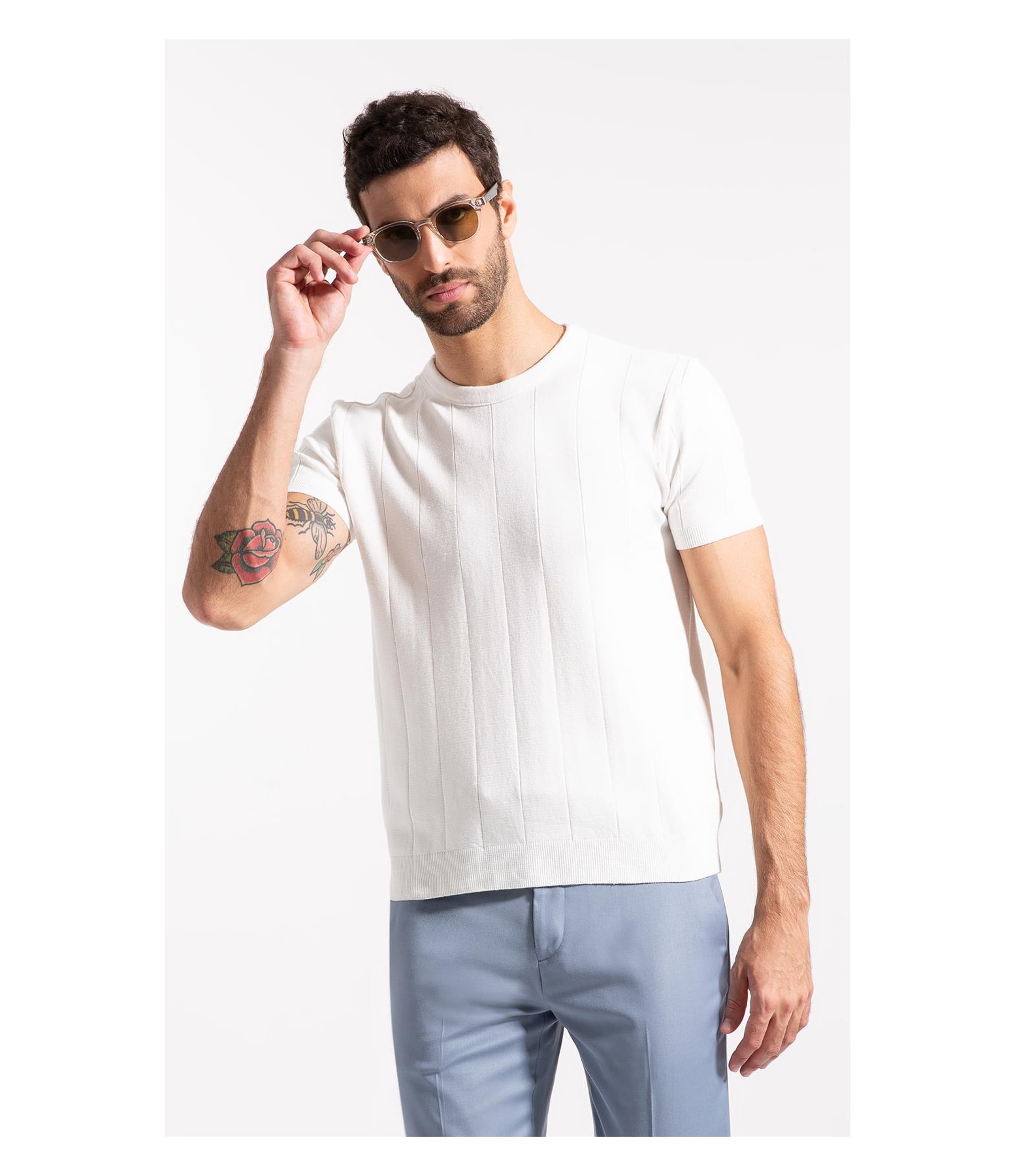 T-Shirt Canelado Viscose Off White