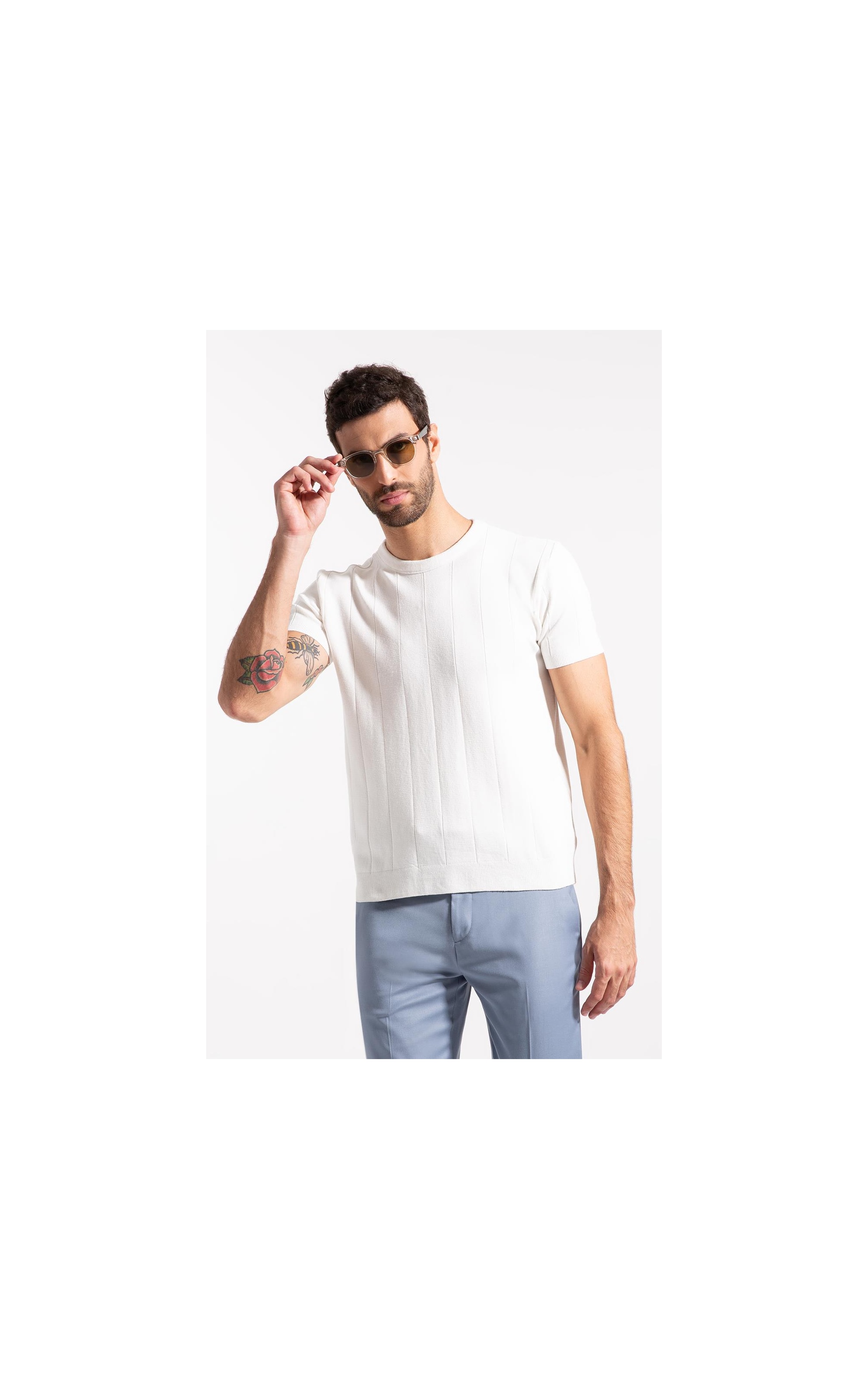 T-Shirt Canelado Viscose Off White