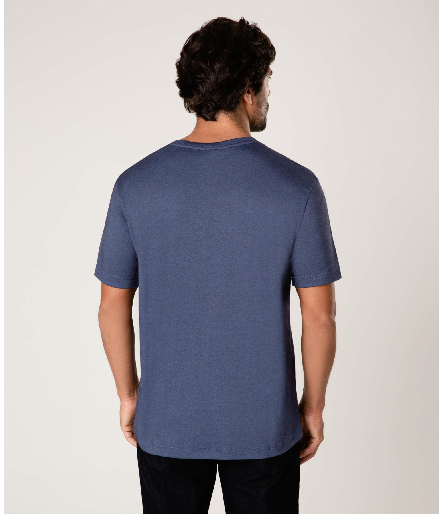 T-Shirt Interlock Básica Azul Pervante