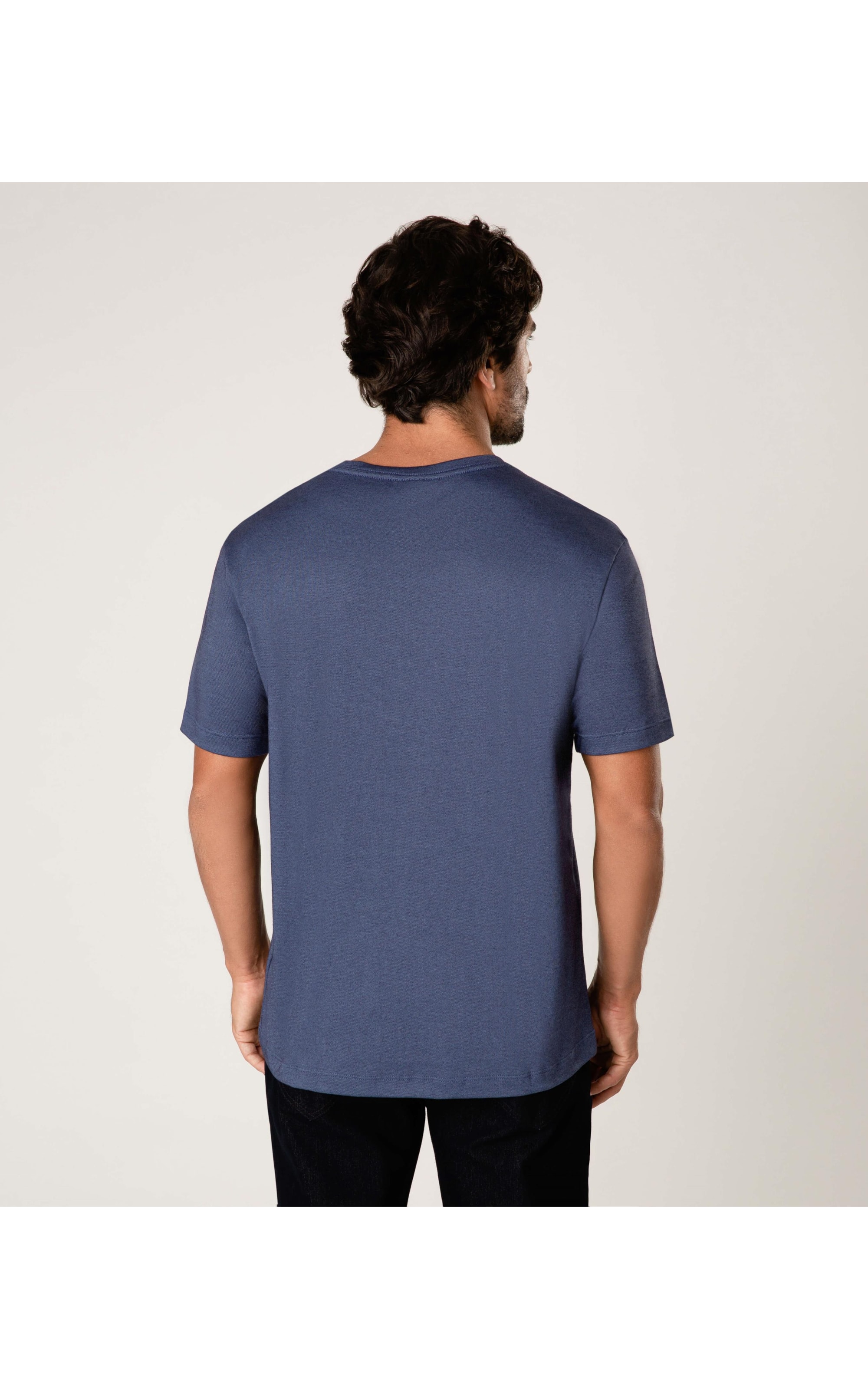 T-Shirt Interlock Básica Azul Pervante