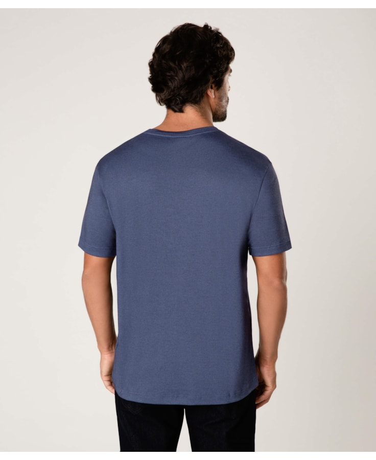 T-Shirt Interlock Básica Azul Pervante